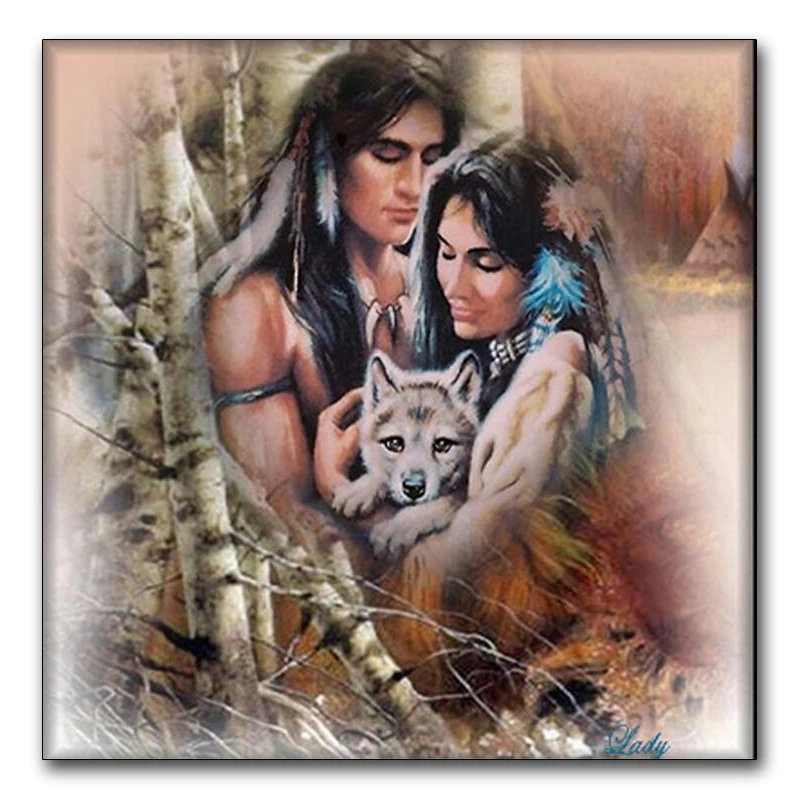 Full Square / Round Drill 5D DIY Diamond Painting "Indian couple wolf" Embroidery Cross Stitch Mosaic kits Home Decor Gifts
Full Square / Round Drill 5D DIY Diamond Painting "Indian couple wolf" Embroidery Cross Stitch Mosaic kits Home Decor Gifts