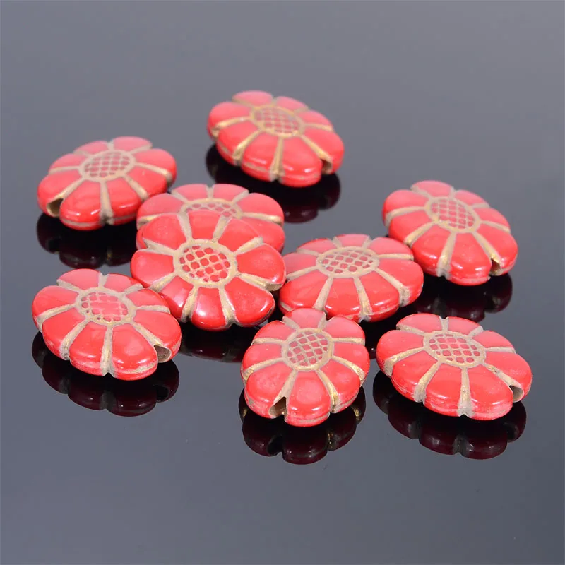 Wholesale 6x15x20mm Acrylic Antique Design Beads Oval flower Shape Pattern With Gold Lined For Jewelry Making Accessories
Wholesale 6x15x20mm Acrylic Antique Design Beads Oval flower Shape Pattern With Gold Lined For Jewelry Making Accessories