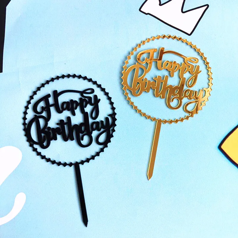 New Happy Birthday Acrylic Cake Topper Cartoon Gold Circle Cupcake Topper For Kids Birthday Party Cake Decorations Baby Shower
New Happy Birthday Acrylic Cake Topper Cartoon Gold Circle Cupcake Topper For Kids Birthday Party Cake Decorations Baby Shower