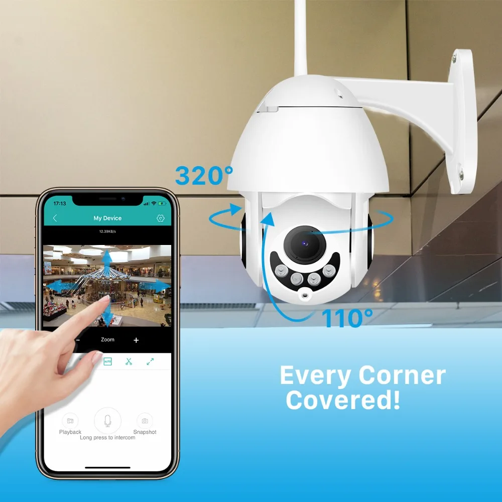 BESDER Cloud Storage Outdoor WiFi PTZ IP Camera 1080P Speed Dome CCTV Security Cameras Two Way Audio 2MP IR Home Surveillance
BESDER Cloud Storage Outdoor WiFi PTZ IP Camera 1080P Speed Dome CCTV Security Cameras Two Way Audio 2MP IR Home Surveillance