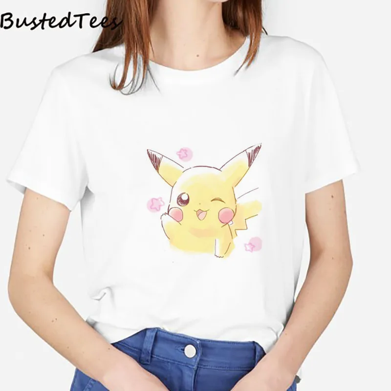 BUSTED 2019 Women Fashion Kawaii Pokemon Print Pure 100% Cotton T-Shirt Summer Pikachu White O-Neck Casual Style Cute Tops Tee
BUSTED 2019 Women Fashion Kawaii Pokemon Print Pure 100% Cotton T-Shirt Summer Pikachu White O-Neck Casual Style Cute Tops Tee