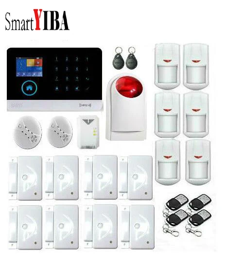 

SmartYIBA App Wireless 3G SMS Alarm Security System Infared PIR Motion Sensor Gas Alarm Strobe Siren GPRS Alarmes Kits