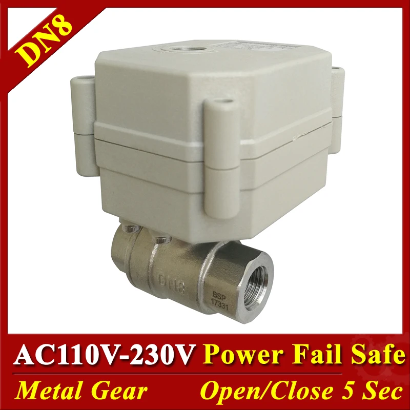 SS304 Spring Return Valve 2 Way 1/4'' 3/8" Electric Normal Open Normal Close Valve AC110V-220V Power fail Safe
SS304 Spring Return Valve 2 Way 1/4'' 3/8" Electric Normal Open Normal Close Valve AC110V-220V Power fail Safe
