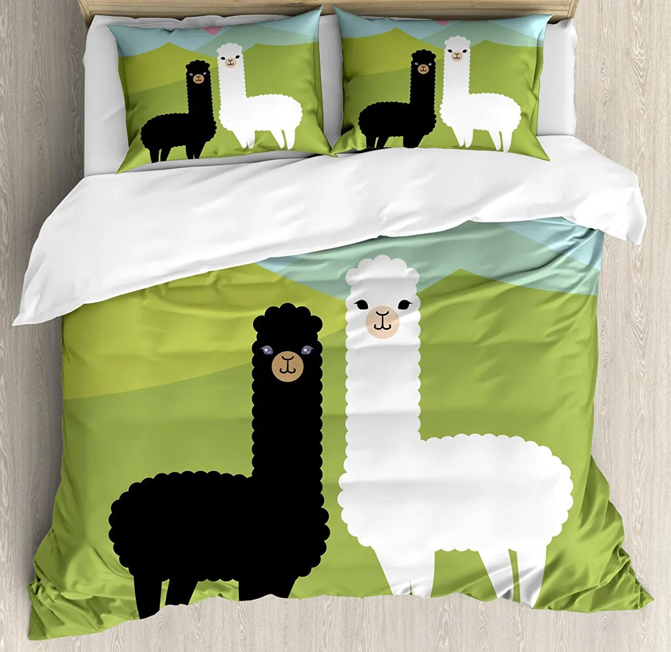 Llama Duvet Cover Set Alpacas in Love in the Mountains Fauna Valentine's Animals with Contrasting Colors Decorative Bedding Set
Llama Duvet Cover Set Alpacas in Love in the Mountains Fauna Valentine's Animals with Contrasting Colors Decorative Bedding Set