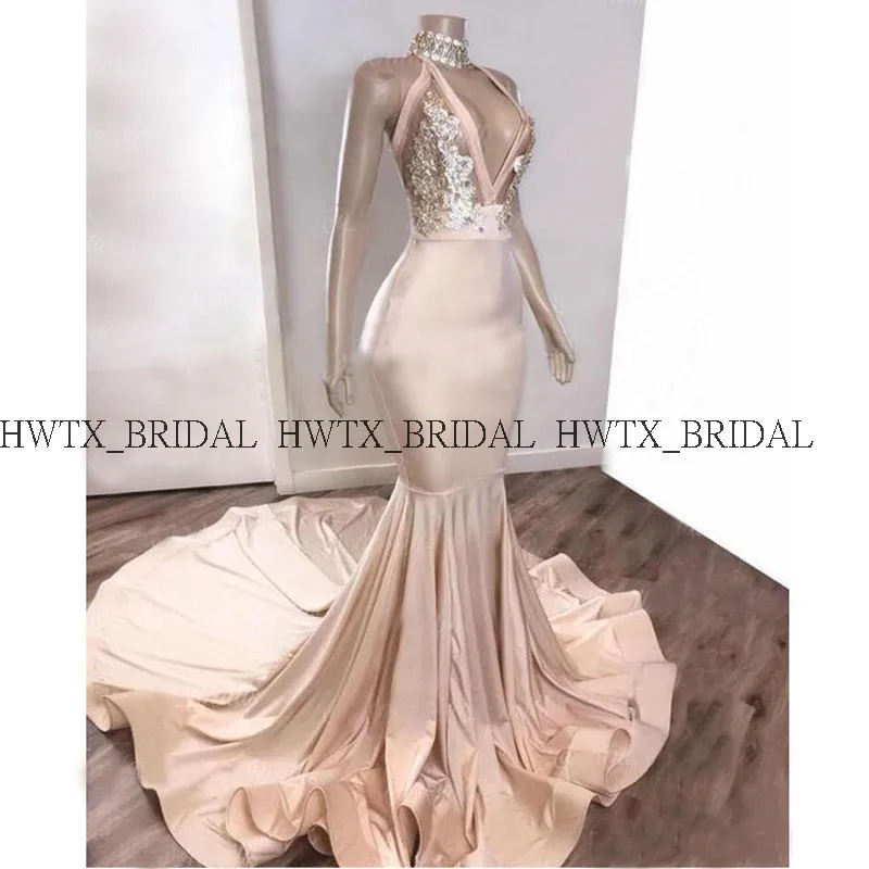 Elegant Champagne 2K19 Prom Dresses 2019 Plunging Necklines Sexy Mermaid Long Train African Arabic Formal Evening Gown Custom
Elegant Champagne 2K19 Prom Dresses 2019 Plunging Necklines Sexy Mermaid Long Train African Arabic Formal Evening Gown Custom