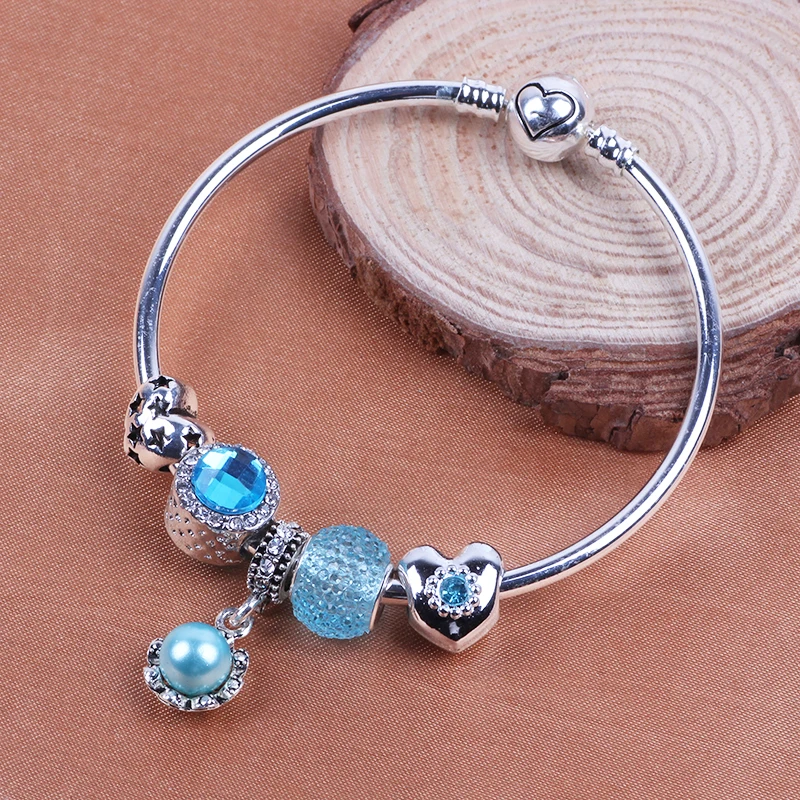 Romantic Love Silver Heart Blue Pearl Charm Bracelet for Women DIY Beads Fit Original Crystal Bracelets Jewelry Gift For Lover
Romantic Love Silver Heart Blue Pearl Charm Bracelet for Women DIY Beads Fit Original Crystal Bracelets Jewelry Gift For Lover