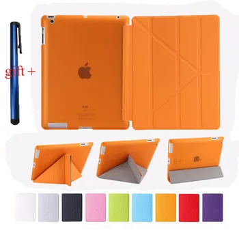 DIVISI Smart Case For Ipad 2 3 4 Stand PU Leather Cover 4 Shapes Soft TPU For New