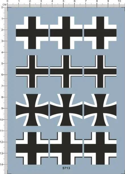 Detail Up WW2 WWII German Figures Markings Tank Panzer Air Force Model Kit Decal