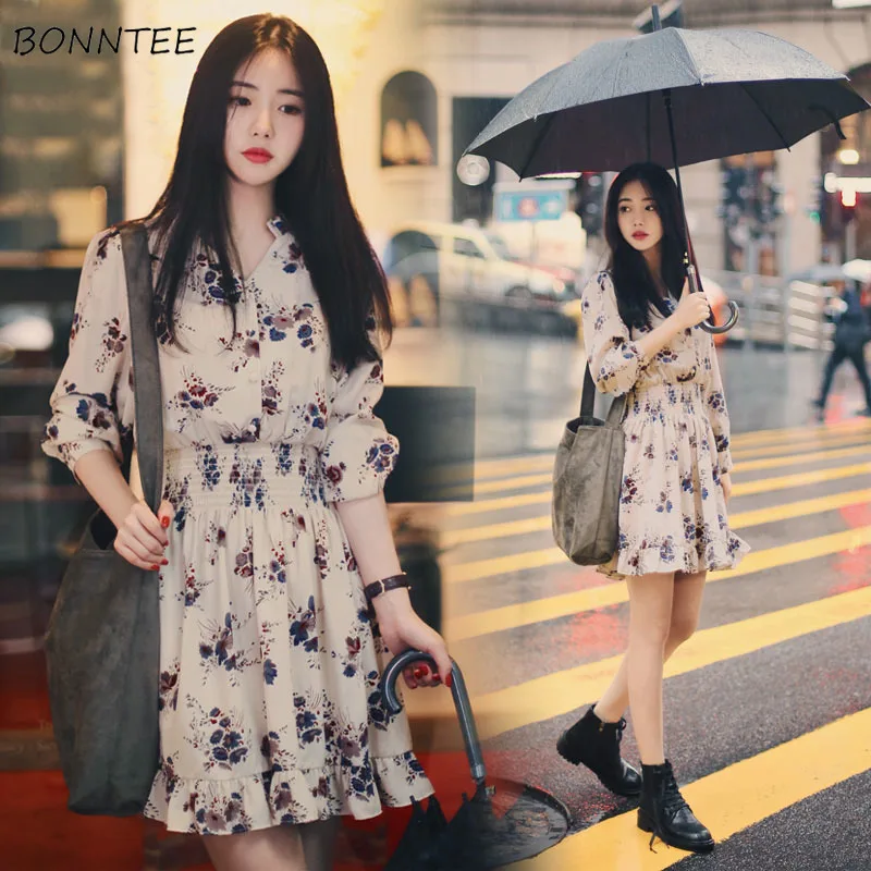 Dress Women Printed Korean Style Retro All-match Chiffon Ruffles Leisure Womens A-Line Clothing Long Sleeve Female V-Neck Female
Dress Women Printed Korean Style Retro All-match Chiffon Ruffles Leisure Womens A-Line Clothing Long Sleeve Female V-Neck Female
