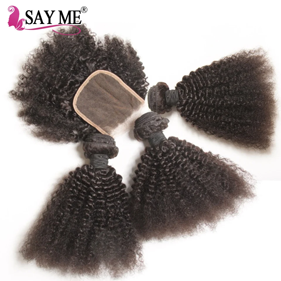 Mongolian Afro Kinky Curly Hair Bundles With Closure SAY ME Remy Human Hair Bundles With Closure 2/3 Bundles With Lace Closure
Mongolian Afro Kinky Curly Hair Bundles With Closure SAY ME Remy Human Hair Bundles With Closure 2/3 Bundles With Lace Closure