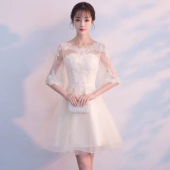 Party Evening Cheongsam Lace Mini Dress Woman Elegant Style O-Neck Qipao Sexy Wedding Prom Short Robe Retro Vestido XS-XXL
Party Evening Cheongsam Lace Mini Dress Woman Elegant Style O-Neck Qipao Sexy Wedding Prom Short Robe Retro Vestido XS-XXL