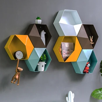 Nordic Wall Decorations Rack Living Room Wall Wrought Iron Hexagonal Hanging Shelf Creative Wall Sundry Storage Holders Crafts
Nordic Wall Decorations Rack Living Room Wall Wrought Iron Hexagonal Hanging Shelf Creative Wall Sundry Storage Holders Crafts