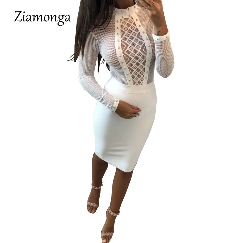 Ziamonga 2019 New Sexy Hollow Out Bandage Dress Women Elegant Mesh Long Sleeve Bodycon Dress Sexy Clubwear Midi Club Party Dress
Ziamonga 2019 New Sexy Hollow Out Bandage Dress Women Elegant Mesh Long Sleeve Bodycon Dress Sexy Clubwear Midi Club Party Dress