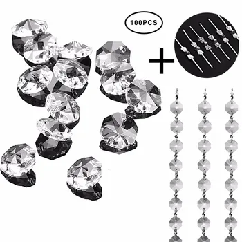 H&D 100Pcs 14mm Clear Crystal Octagon Beads with Stainless Curtain Jump Rings for Chandelier Prisms Curtain Parts Jewelry Making
H&D 100Pcs 14mm Clear Crystal Octagon Beads with Stainless Curtain Jump Rings for Chandelier Prisms Curtain Parts Jewelry Making