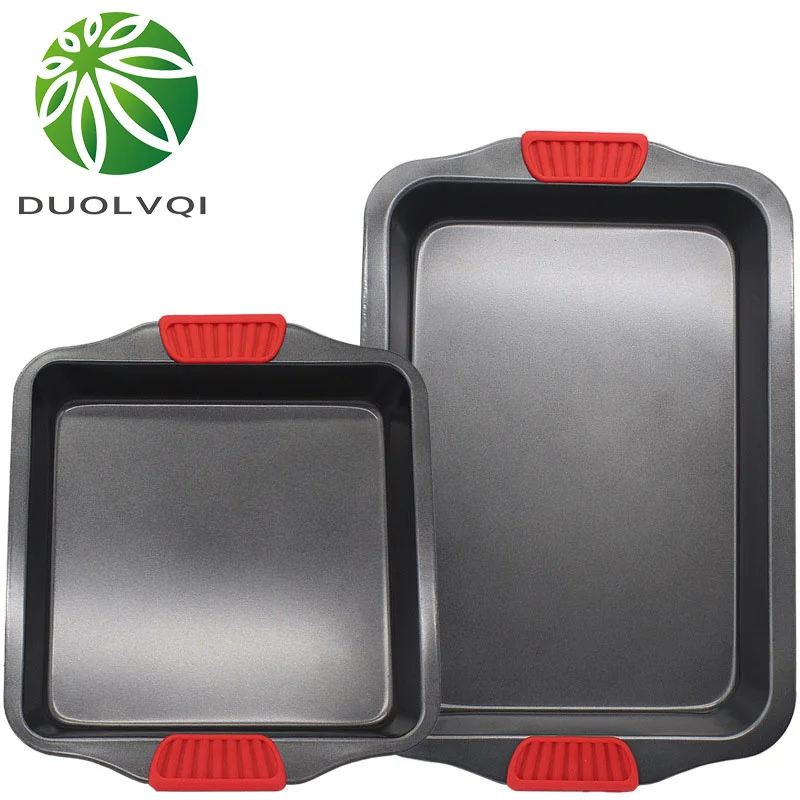 Duolvqi Cake Baking Pan With Silicone Handle Bread Cookies Non-stick Chicken Baking Pan Bottom Baking Tray Useful Kitchen tools
Duolvqi Cake Baking Pan With Silicone Handle Bread Cookies Non-stick Chicken Baking Pan Bottom Baking Tray Useful Kitchen tools