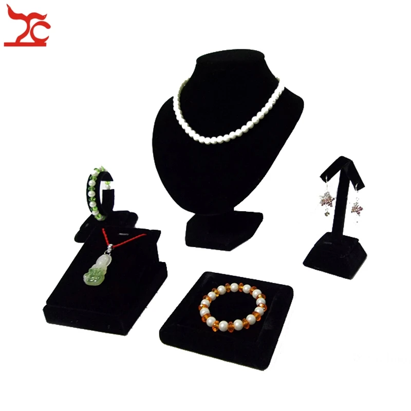 5Pcs Black Velvet Jewelry Display Rack Necklace Bust Pendant Earring Bracelet Bangle Organizer Storage Display Stand Holder Kit
5Pcs Black Velvet Jewelry Display Rack Necklace Bust Pendant Earring Bracelet Bangle Organizer Storage Display Stand Holder Kit