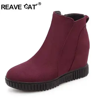 REAVE CAT Size 34-43 Ladies boots Ankle boots Zipper Round toe Solid color Platform hidden boots Fashion feminino botas A1295
REAVE CAT Size 34-43 Ladies boots Ankle boots Zipper Round toe Solid color Platform hidden boots Fashion feminino botas A1295