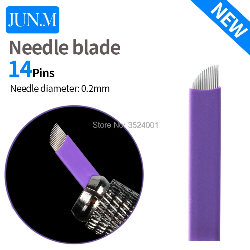 500pcs/box Super sharp Tattoo Needle Accessories Permanent Makeup Sterilized Purple 14pins Microblading Blade For Eyebrow Lip-B0
500pcs/box Super sharp Tattoo Needle Accessories Permanent Makeup Sterilized Purple 14pins Microblading Blade For Eyebrow Lip-B0
