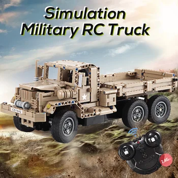CaDA Military Theme RC Trucks Sets DIY Assembled Simulation Building Block Toy Remote Control 545pcs Building Block Kids Gift