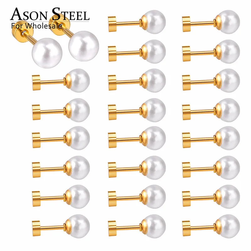 ASONSTEEL Anti-allergy Earring 12Pairs/lot Gold/Silver Color with Imitatin Pearl Stainless Steel Screw Stud Earring Sets Female
ASONSTEEL Anti-allergy Earring 12Pairs/lot Gold/Silver Color with Imitatin Pearl Stainless Steel Screw Stud Earring Sets Female