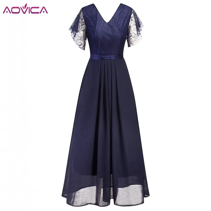 Aovica Chiffon Lace Long Dress Short Sleeve Women Sexy V Neck Maxi Party Dress for Womens Robe Elegant Dresses Vestidos
Aovica Chiffon Lace Long Dress Short Sleeve Women Sexy V Neck Maxi Party Dress for Womens Robe Elegant Dresses Vestidos