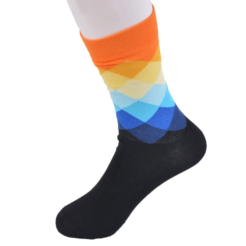 Image LASPERAL Men s Socks 1Pair Gradient Color Middle Length Casual Socks England And American Style Women Cotton Socks Spring Autumn