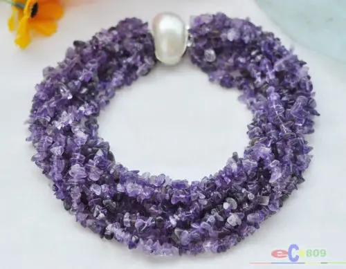Jewelr 005125 10row 17" nature purple amethyst detritus necklace mabe pearl clasp
Jewelr 005125 10row 17" nature purple amethyst detritus necklace mabe pearl clasp