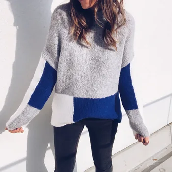 Womens Casual Long Sleeve Jumper O Neck Stitching Color Sweaters Tops casaco feminino ropa de invierno para mujer 2019 W712
Womens Casual Long Sleeve Jumper O Neck Stitching Color Sweaters Tops casaco feminino ropa de invierno para mujer 2019 W712