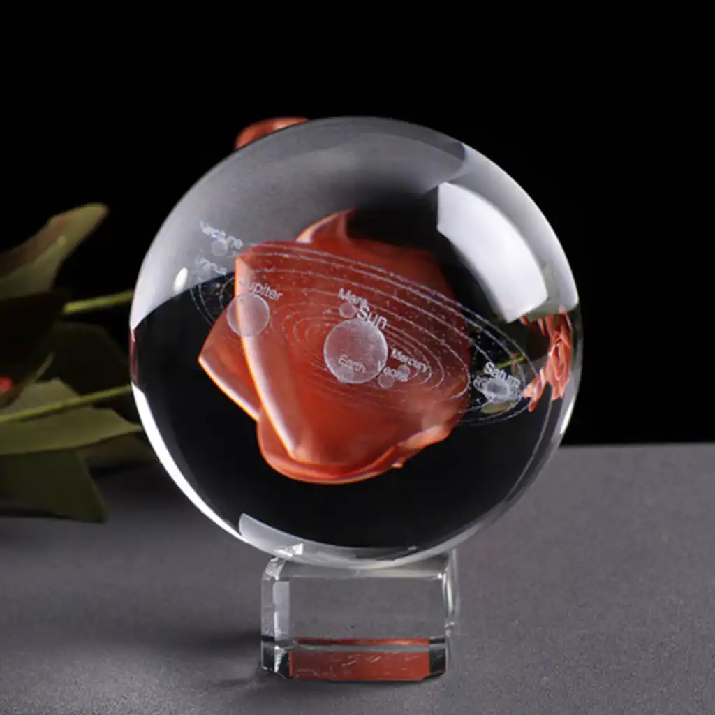 3d universe astral transparent crystal ball planet model home