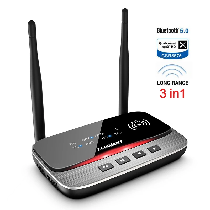 BTI-038 NFC Long Range bluetooth 5.0 Transmitter Receiver 3in1 Music Audio Adapter Low Latency aptX HD Spdif RCA AUX 3.5mm TV
BTI-038 NFC Long Range bluetooth 5.0 Transmitter Receiver 3in1 Music Audio Adapter Low Latency aptX HD Spdif RCA AUX 3.5mm TV