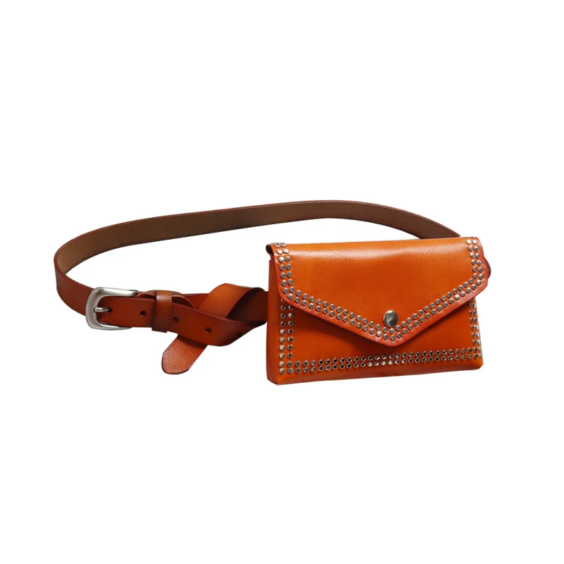 Fashion Design Women Genuine Leather Waist Bag Women's Mobile Phone Bags Rivet Punk Small Funny Pack Female Cow Leather Belt Bag
Fashion Design Women Genuine Leather Waist Bag Women's Mobile Phone Bags Rivet Punk Small Funny Pack Female Cow Leather Belt Bag
