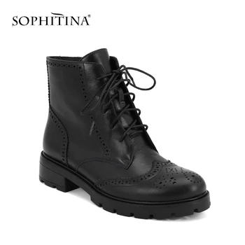 SOPHITINA New Women's Genuine Leather Ankle Boots Round toe Comfortable Casual Shoes Winter Short Plush Warm Martin Boots M74
SOPHITINA New Women's Genuine Leather Ankle Boots Round toe Comfortable Casual Shoes Winter Short Plush Warm Martin Boots M74