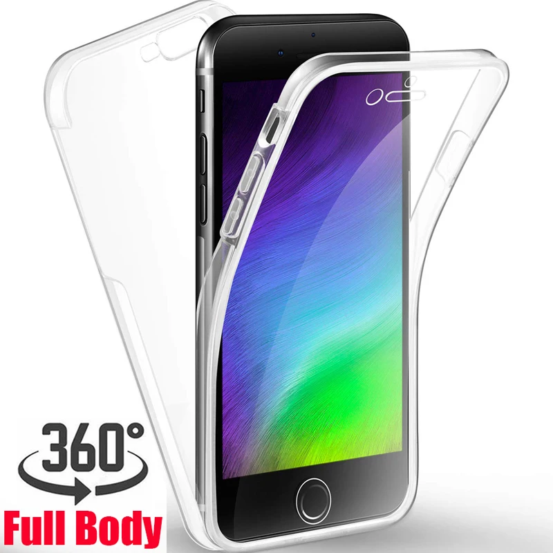 Full Body Protect Case for iphone XR XS MAX X 10 7 8 Plus 6s 6 5 SE 5s 360 Degree Aigbag Gasbag Soft TPU DropProof Clear Cover | Мобильные
