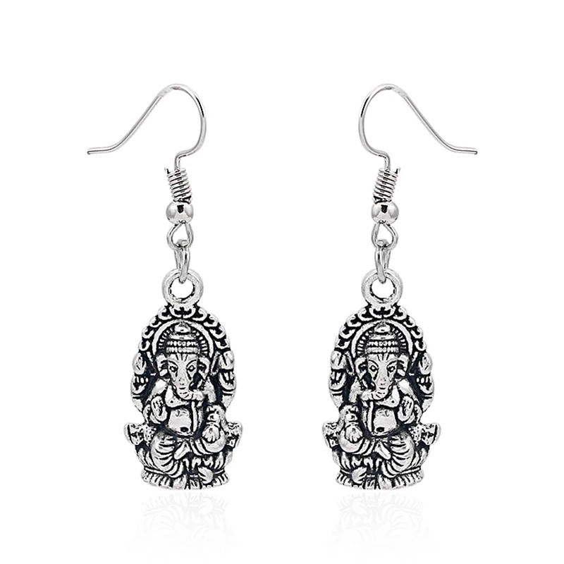 1pair Antique Silver Ganesha Elephant Buddha Charms Pendant Earring Dangle Statement Earring
1pair Antique Silver Ganesha Elephant Buddha Charms Pendant Earring Dangle Statement Earring