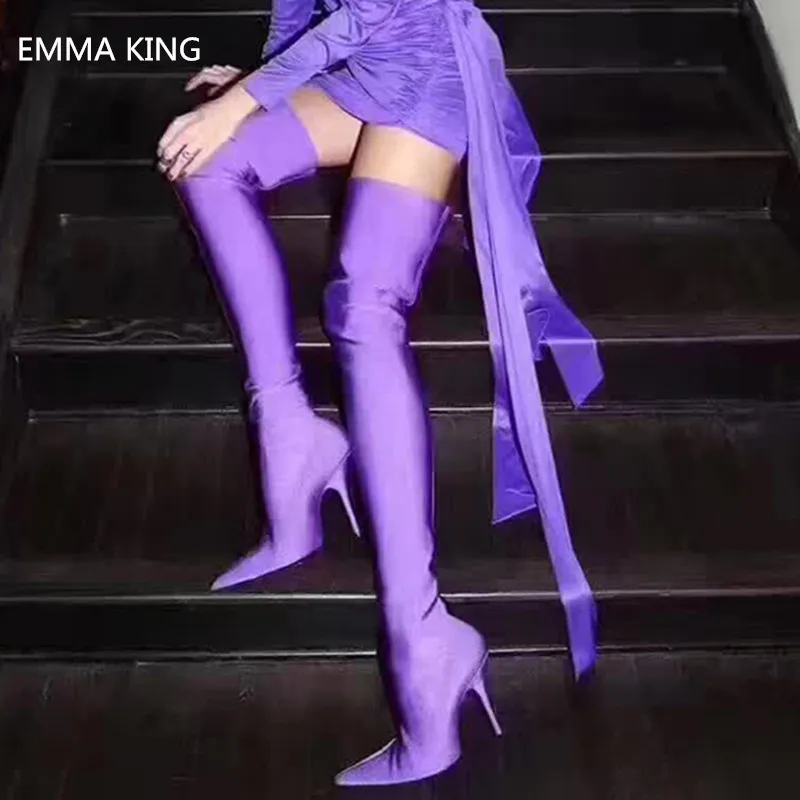 Spring High heels Stretch Thigh High Boots Women Over The Knee Stiletto Heels Shoes Pointed Toe Slip On Sexy Ladies Botas Mujer
Spring High heels Stretch Thigh High Boots Women Over The Knee Stiletto Heels Shoes Pointed Toe Slip On Sexy Ladies Botas Mujer