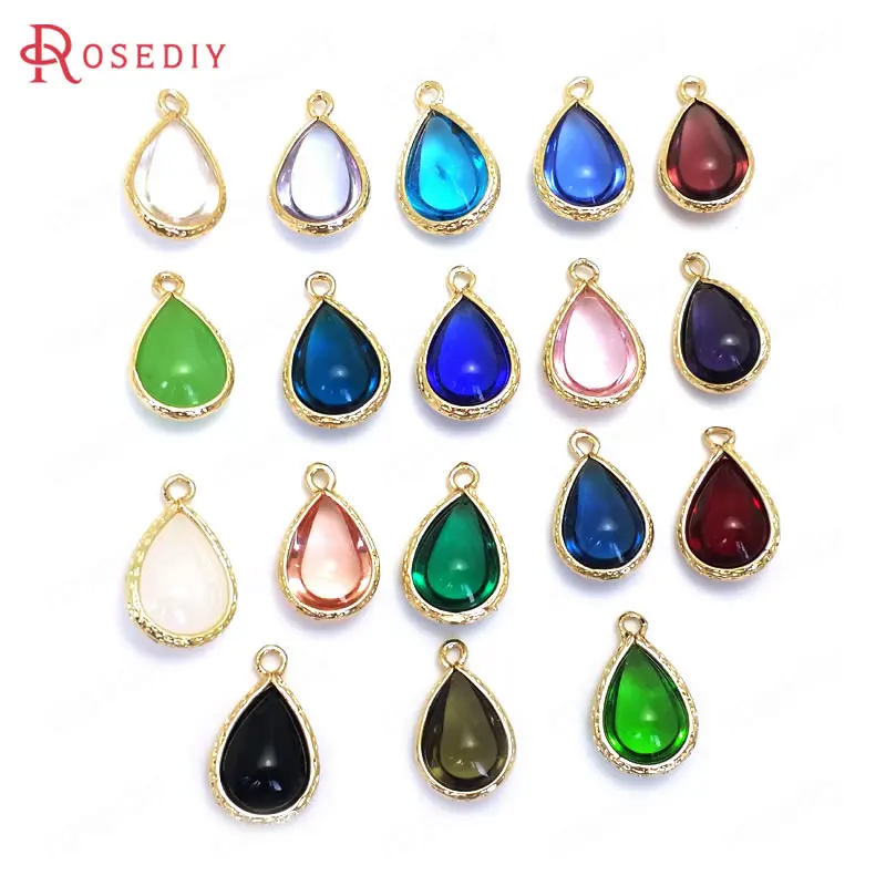 10PCS 18x11.5MM 24K Champagne Gold Color Brass and Glass Tear Drop Shape Charms Pendants Jewelry Findings Accessories
10PCS 18x11.5MM 24K Champagne Gold Color Brass and Glass Tear Drop Shape Charms Pendants Jewelry Findings Accessories