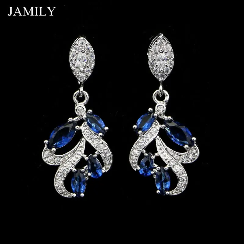 JAMILY Blue Cubic Zirconia Long Earrings 925 Sterling Silver For Women Cute Romantic Bridal Decoration Fashion Jewelry 2018
JAMILY Blue Cubic Zirconia Long Earrings 925 Sterling Silver For Women Cute Romantic Bridal Decoration Fashion Jewelry 2018