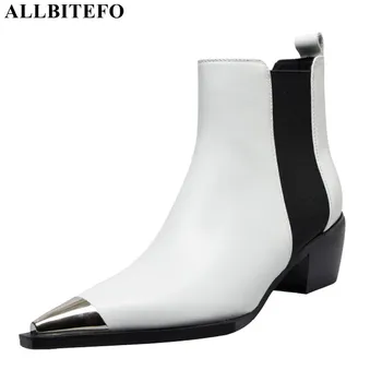 ALLBITEFO thick heel genuine leather women boots metal toe ankle boots for women women high heel shoes women motorcycle boots
ALLBITEFO thick heel genuine leather women boots metal toe ankle boots for women women high heel shoes women motorcycle boots
