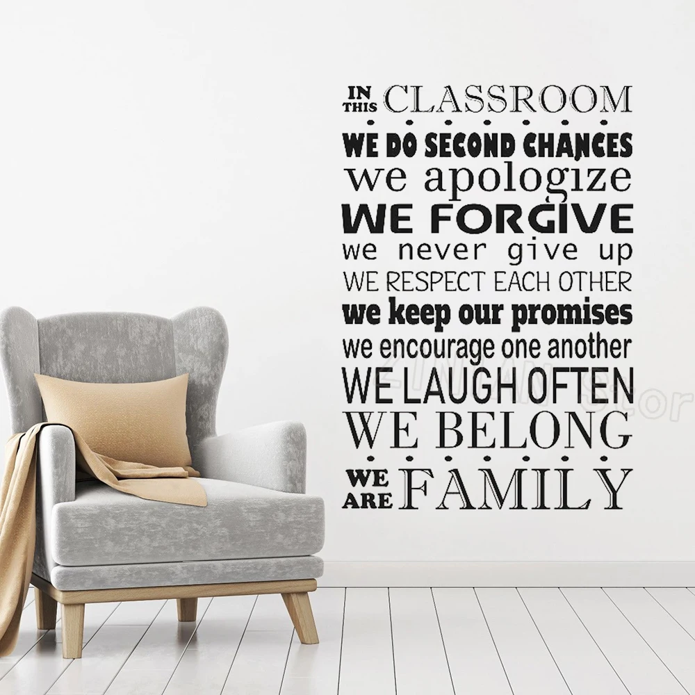 

In this Classroom Decal Study Education Rules Vinyl Wall Sticker Inspirational Quotes Art School interior Decorations Mural Z993