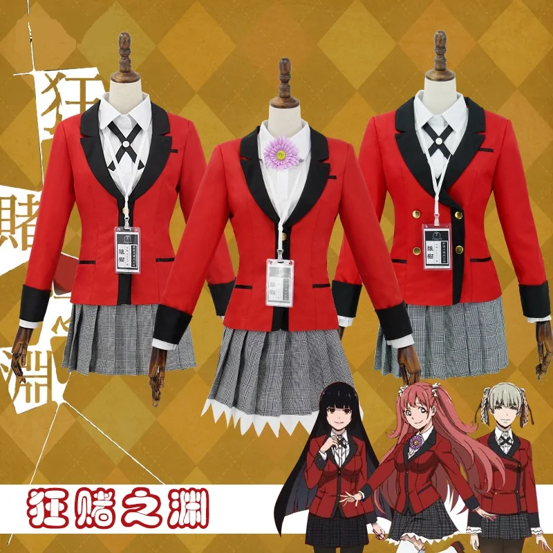 Anime Kakegurui Cosplay Costume Yumeko Jabami Kirari Momobami Japanese School Girls Uniform Full Set Compulsive Gambler
Anime Kakegurui Cosplay Costume Yumeko Jabami Kirari Momobami Japanese School Girls Uniform Full Set Compulsive Gambler