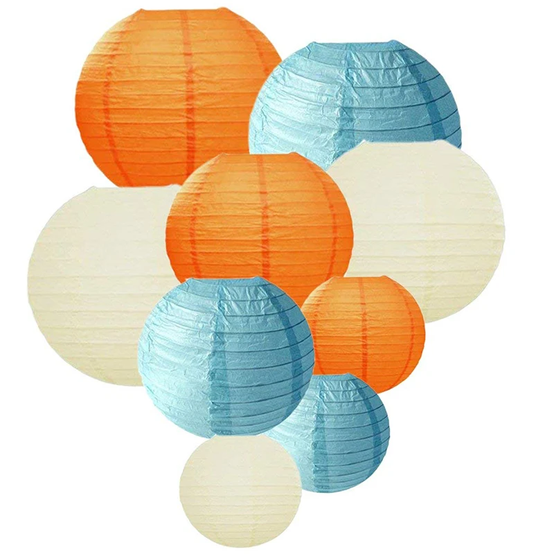 Round Chinese Paper Lanterns 9pcs Assorted Sizes lanterne papier lampion Wedding Babyshower Home Party Diy Hanging Decor Favor | Дом и сад