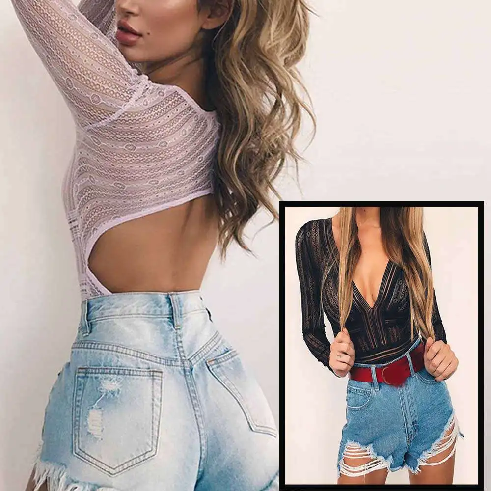 Rompers Womens Jumpsuit Backless Sexy Lace Bodysuit Long Sleeve Hot Women Tank Tops Elegant Female Office Basic Skinny Bodysuits
Rompers Womens Jumpsuit Backless Sexy Lace Bodysuit Long Sleeve Hot Women Tank Tops Elegant Female Office Basic Skinny Bodysuits