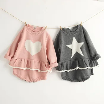 Baby 2018 Autumn&Winter Romper Girl Knitted Jacket Baby Love Star Long Sleeves Romper Harbin Skirt Romper Baby Clothes
Baby 2018 Autumn&Winter Romper Girl Knitted Jacket Baby Love Star Long Sleeves Romper Harbin Skirt Romper Baby Clothes