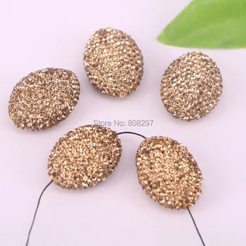 10Pcs Pave Golden Rhinestone Oval Connector Beads, Spacer Bead For Jewelry Making
10Pcs Pave Golden Rhinestone Oval Connector Beads, Spacer Bead For Jewelry Making