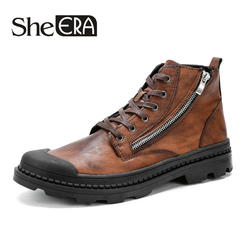 She ERA PU Leather Men Ankle Boots Fashion Snow Boots For Men Zipper Men's Boots Man Black Brown Lace Up Shoes For Winter Autumn
She ERA PU Leather Men Ankle Boots Fashion Snow Boots For Men Zipper Men's Boots Man Black Brown Lace Up Shoes For Winter Autumn