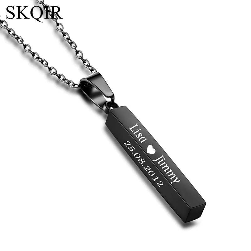 Four Sides Engraving Short Motto Kolye Personalized Square Bar Custom Name Date Pendant Necklace Women/Men Creative Jewelry Gift
Four Sides Engraving Short Motto Kolye Personalized Square Bar Custom Name Date Pendant Necklace Women/Men Creative Jewelry Gift
