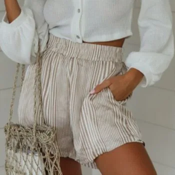 Fashion Simple Pant Womens Pocket Striped Casual High Waist Shorts Summer Loose Beach Shorts
Fashion Simple Pant Womens Pocket Striped Casual High Waist Shorts Summer Loose Beach Shorts