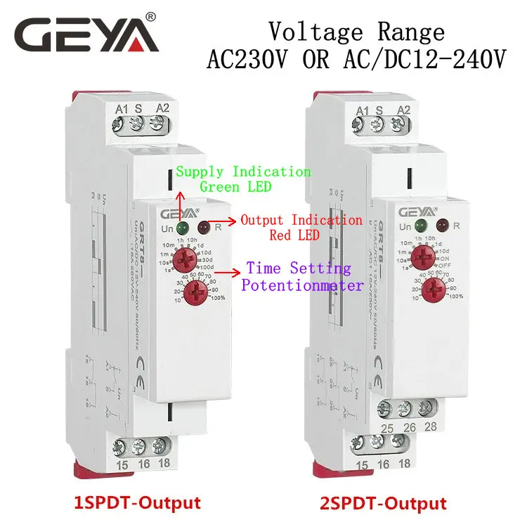 10PCS Free Shipping GEYA GRT8-A Electronic 16A ON Delay Timer Relay Single Function Time Relay DIN Rail Type 18mm Width
10PCS Free Shipping GEYA GRT8-A Electronic 16A ON Delay Timer Relay Single Function Time Relay DIN Rail Type 18mm Width
