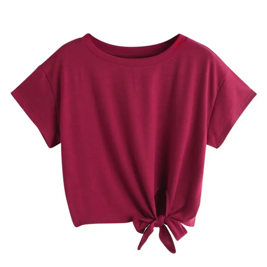 Fashion shirts Women 2019 Summer Knot Front Slub Tee Pink Short Sleeve Round Neck Crop shirt Women Summer Casual Tops
Fashion shirts Women 2019 Summer Knot Front Slub Tee Pink Short Sleeve Round Neck Crop shirt Women Summer Casual Tops