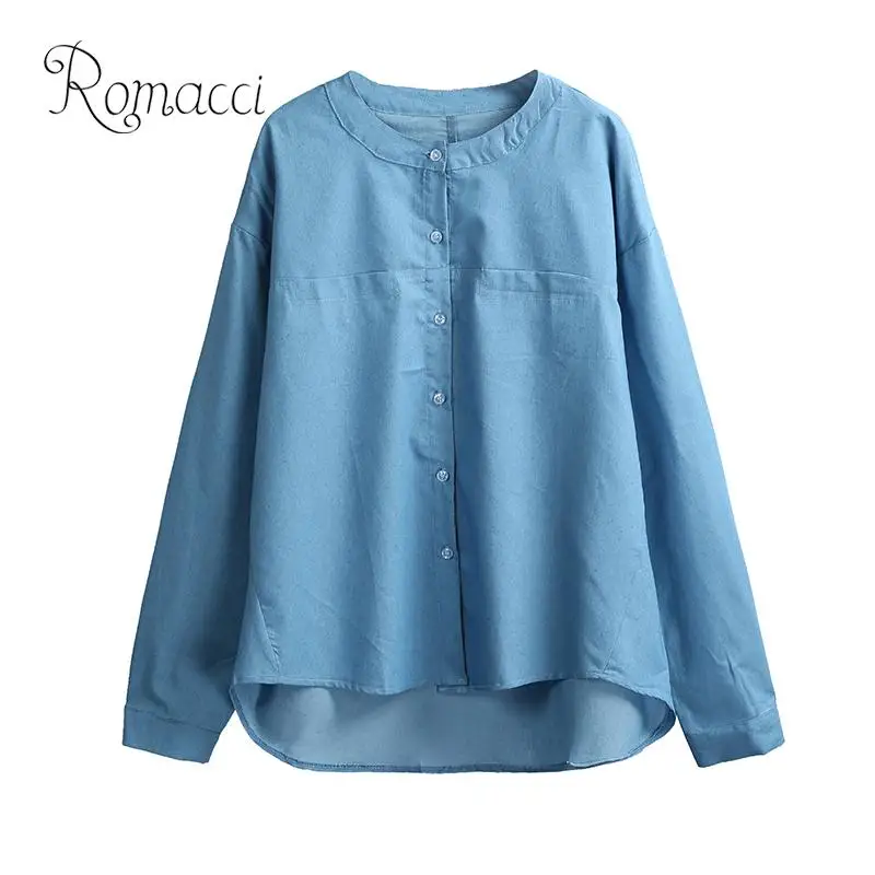 New Women Denim Shirt Button Front O-Neck Long Sleeve 5XL Plus size ladies tops Casual Office Shirt Blouse Tops Blue/Light Blue
New Women Denim Shirt Button Front O-Neck Long Sleeve 5XL Plus size ladies tops Casual Office Shirt Blouse Tops Blue/Light Blue
